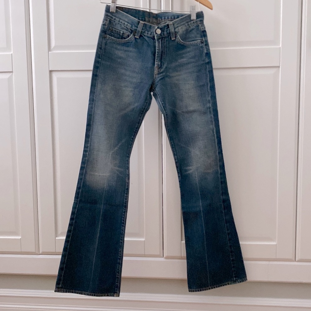 7 for all mankind distressed flare jeans
